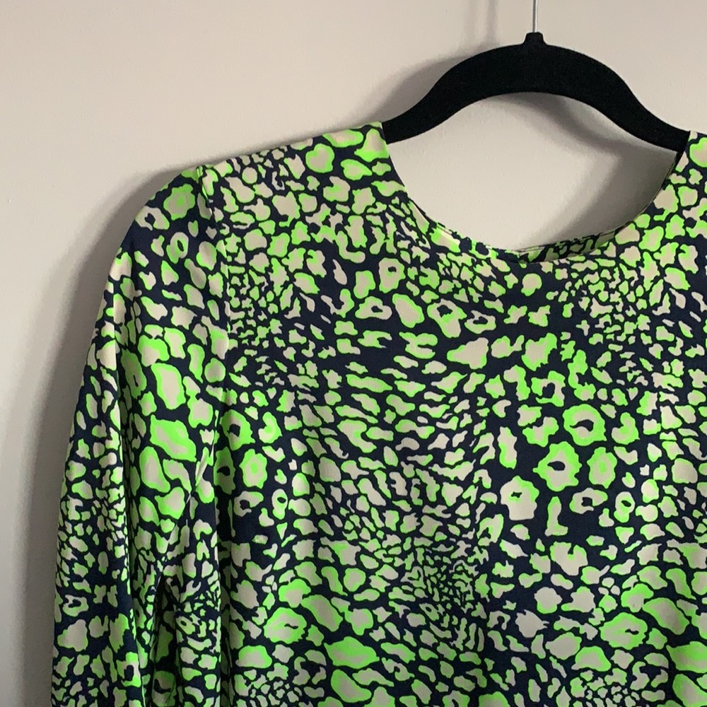 TOPSHOP | Navy and Lime leopard print dress